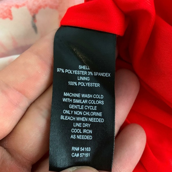 Jessica Howard Dress Red Orange Floral Sz 22W Plus - Picture 6 of 7